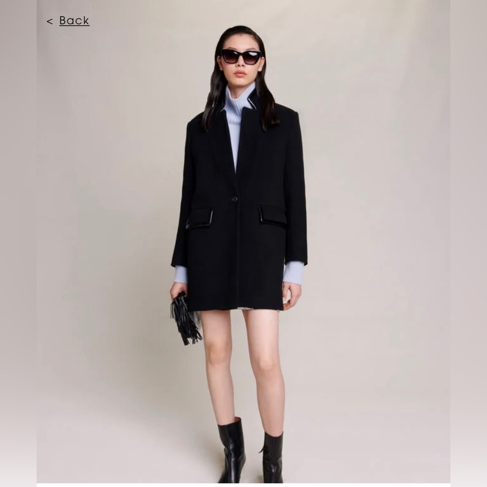 Maje Womens Black Dress Coat size 40  New With Tags